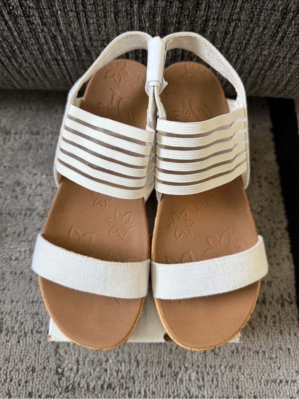 Skechers Cali Beverlee Wedge Sandal Off White- Slingback Women's 8.5M
